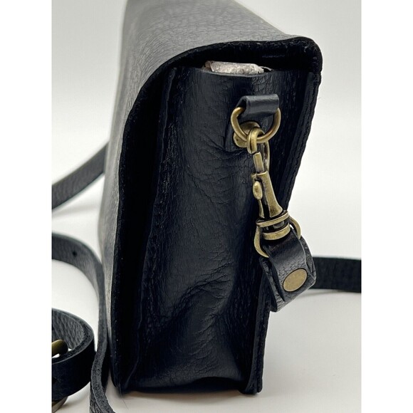 Stitch and Tickle Mini Messenger Crossbody Bag Leather Zip Concert Festival Blac - Picture 5 of 13
